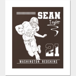 Sean taylor || White retro Posters and Art